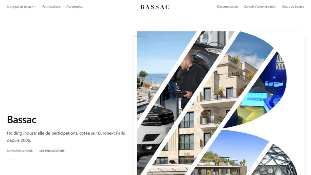 Page d'accueil de Bassac, groupe familial de promotion immobilière coté