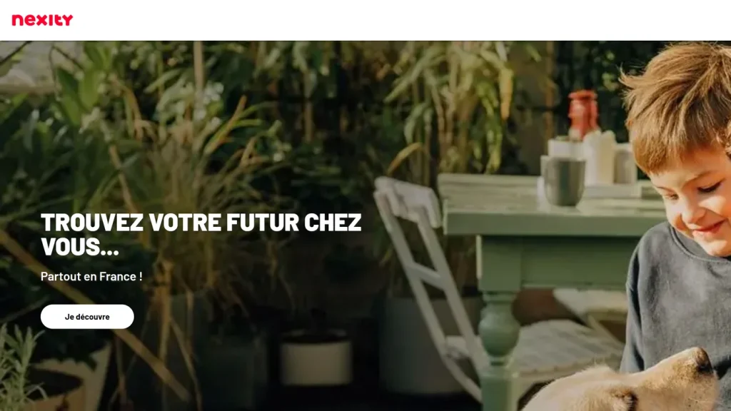 Page d'accueil de Nexity, gestion locative adossée à un groupe coté