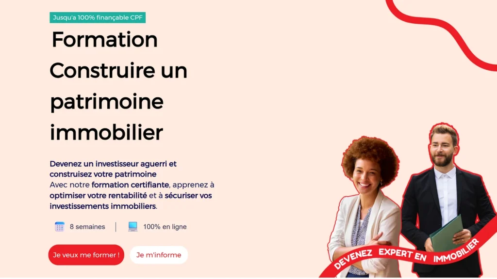 Page d'accueil de OFAP, organisme de formation immobilière finançable par le CPF