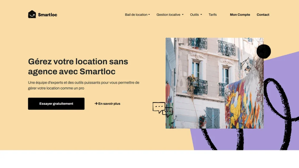 Page d'accueil de Smartloc, comparateur devenu assureur en loyer impayé