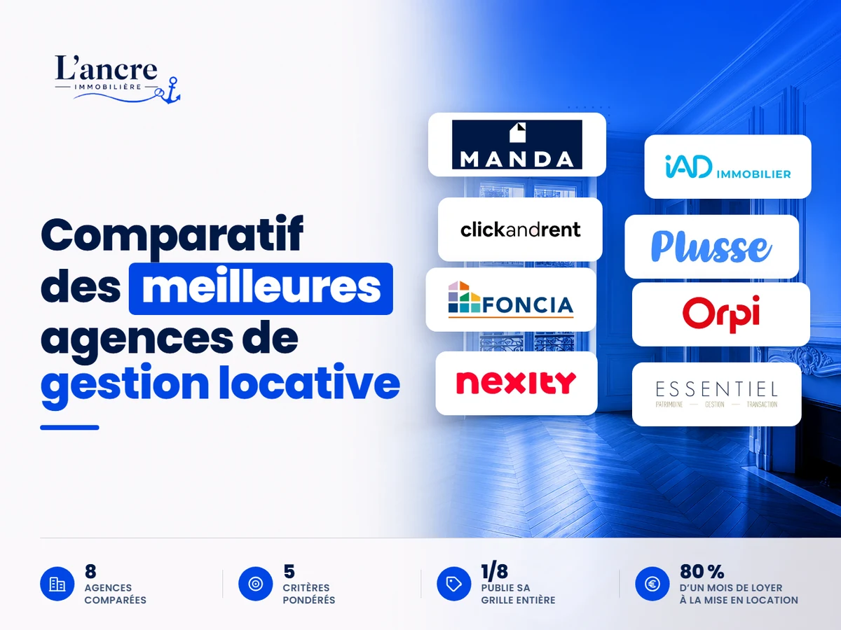 Comparatif des 8 meilleures agences de gestion locative en 2026, avec les logos des agences comparées
